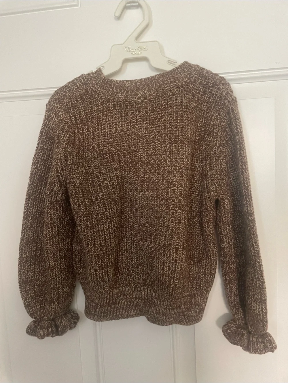 Baby GAP Marled Brown Button-Up Knit Cardigan
